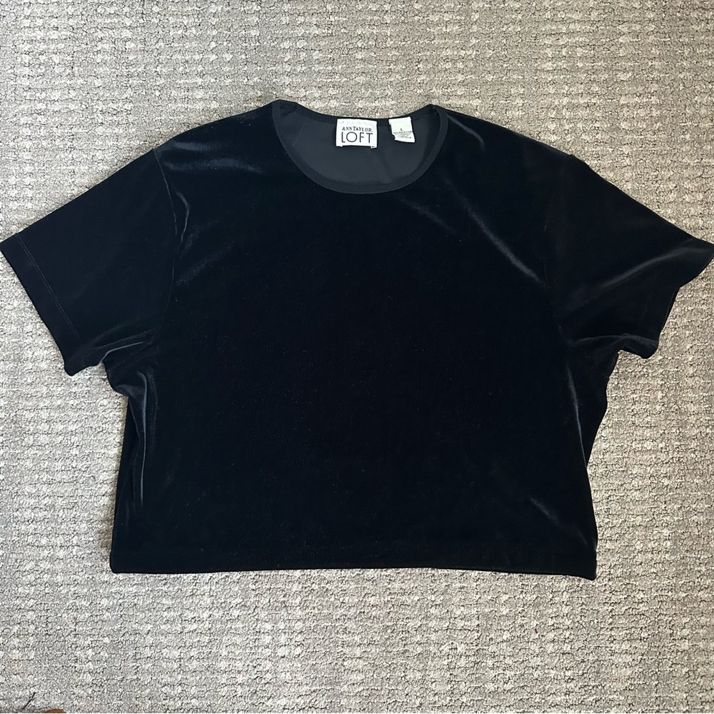 Vintage Cropped Ann Taylor Loft Velour Top